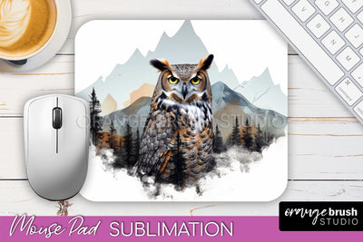Wild Animals Mouse Pad, Mountain Mousepad Sublimation Sublimation OrangeBrushStudio 