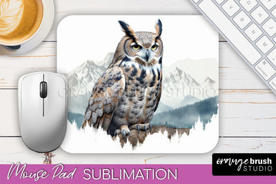 Wild Animals Mouse Pad, Mountain Mousepad Sublimation Sublimation OrangeBrushStudio 