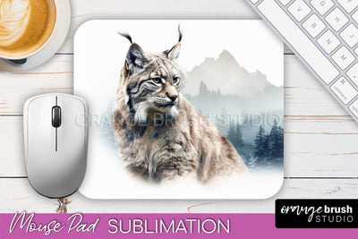 Wild Animals Mouse Pad, Mountain Mousepad Sublimation Sublimation OrangeBrushStudio 