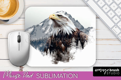Wild Animals Mouse Pad, Mountain Mousepad Sublimation Sublimation OrangeBrushStudio 