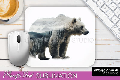 Wild Animals Mouse Pad, Mountain Mousepad Sublimation Sublimation OrangeBrushStudio 