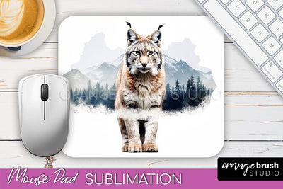 Wild Animals Mouse Pad, Mountain Mousepad Sublimation Sublimation OrangeBrushStudio 
