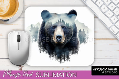 Wild Animals Mouse Pad, Mountain Mousepad Sublimation Sublimation OrangeBrushStudio 