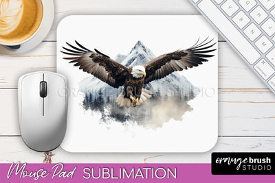 Wild Animals Mouse Pad, Mountain Mousepad Sublimation Sublimation OrangeBrushStudio 