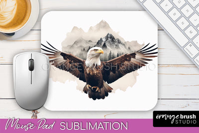 Wild Animals Mouse Pad, Mountain Mousepad Sublimation Sublimation OrangeBrushStudio 