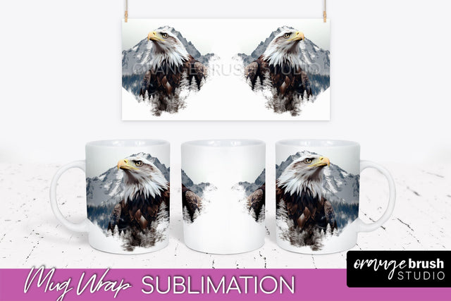 Wild Animals Mug Wrap - Mountain Camping Mug Design Sublimation OrangeBrushStudio 