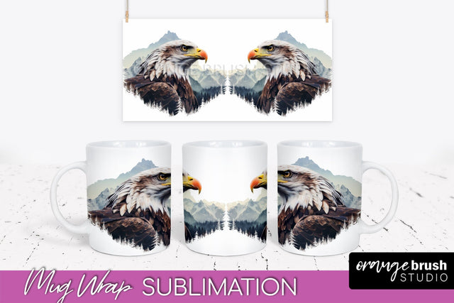 Wild Animals Mug Wrap - Mountain Camping Mug Design Sublimation OrangeBrushStudio 