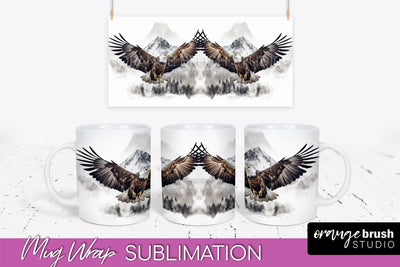 Wild Animals Mug Wrap - Mountain Camping Mug Design Sublimation OrangeBrushStudio 