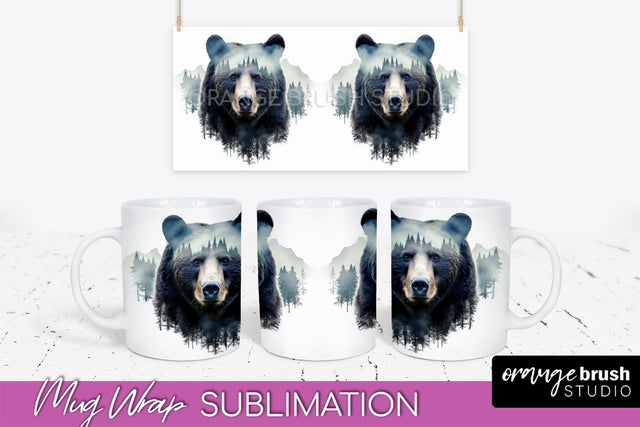 Wild Animals Mug Wrap - Mountain Camping Mug Design Sublimation OrangeBrushStudio 