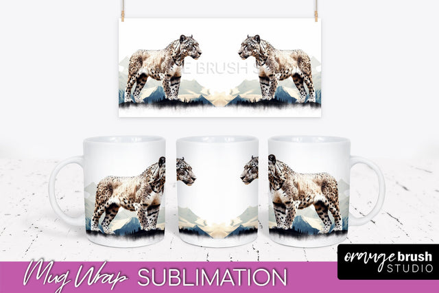 Wild Animals Mug Wrap - Mountain Camping Mug Design Sublimation OrangeBrushStudio 