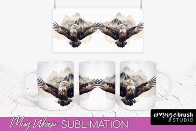 Wild Animals Mug Wrap - Mountain Camping Mug Design Sublimation OrangeBrushStudio 