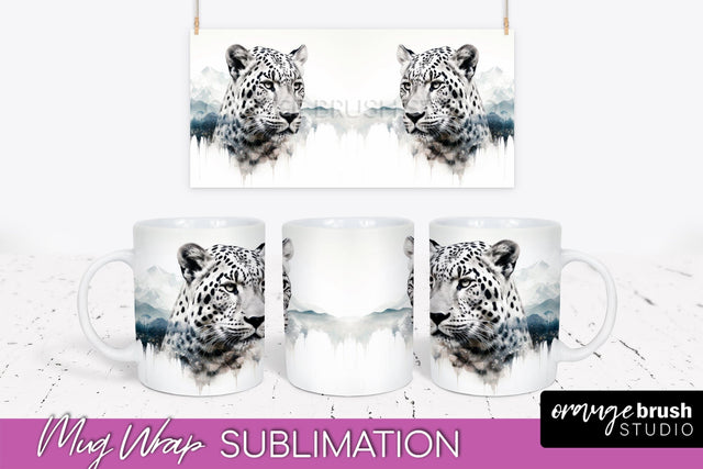 Wild Animals Mug Wrap - Mountain Camping Mug Design Sublimation OrangeBrushStudio 