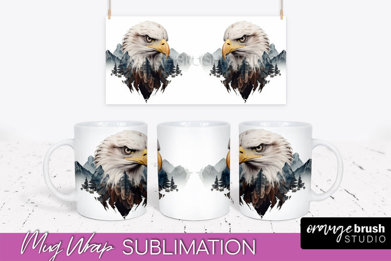 Wild Animals Mug Wrap - Mountain Camping Mug Design Sublimation OrangeBrushStudio 