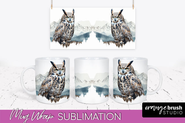 Wild Animals Mug Wrap - Mountain Camping Mug Design Sublimation OrangeBrushStudio 