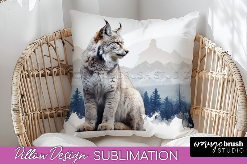Wild Animals Pillow Cover - Mountain Pillow Sublimation Sublimation OrangeBrushStudio 