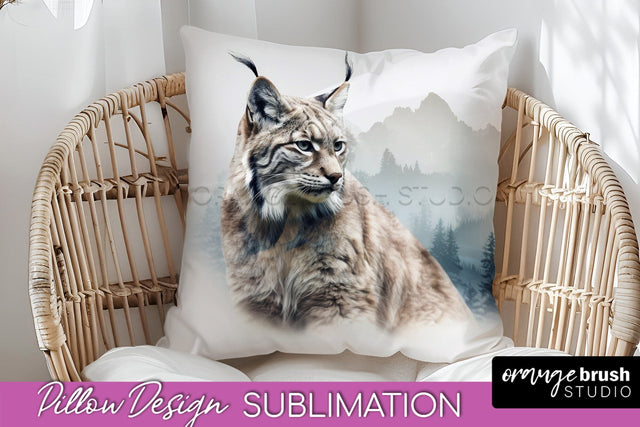 Wild Animals Pillow Cover - Mountain Pillow Sublimation Sublimation OrangeBrushStudio 