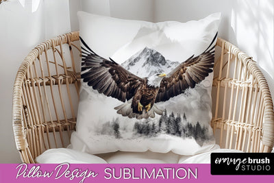 Wild Animals Pillow Cover - Mountain Pillow Sublimation Sublimation OrangeBrushStudio 