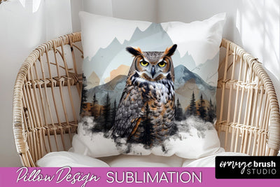 Wild Animals Pillow Cover - Mountain Pillow Sublimation Sublimation OrangeBrushStudio 