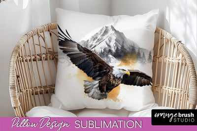 Wild Animals Pillow Cover - Mountain Pillow Sublimation Sublimation OrangeBrushStudio 