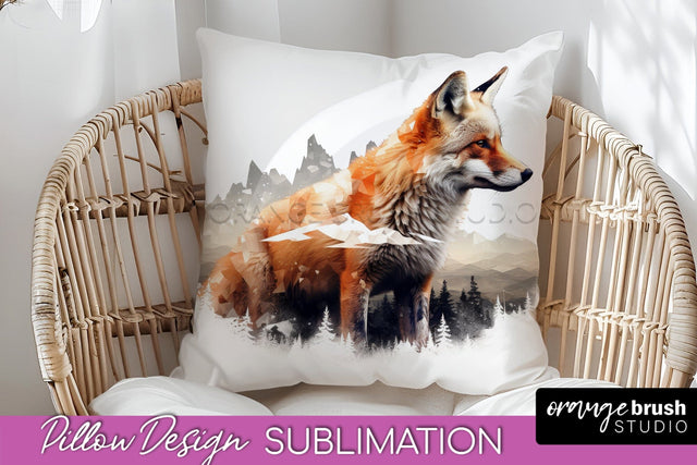 Wild Animals Pillow Cover - Mountain Pillow Sublimation Sublimation OrangeBrushStudio 