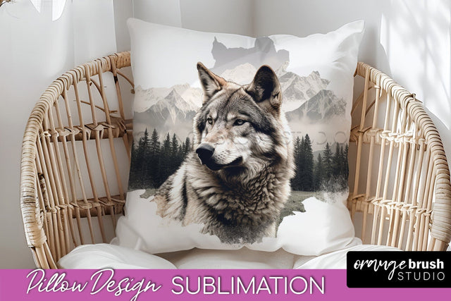Wild Animals Pillow Cover - Mountain Pillow Sublimation Sublimation OrangeBrushStudio 