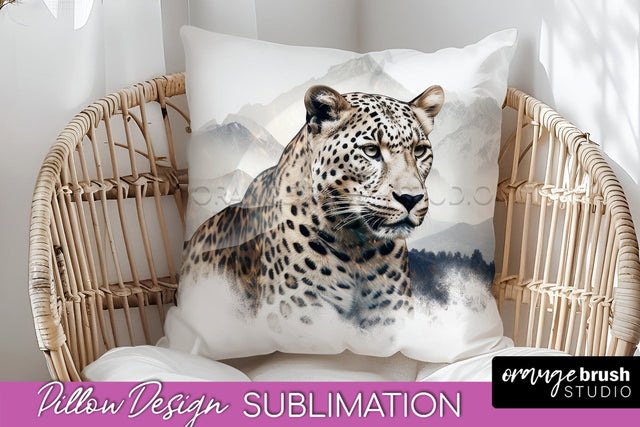 Wild Animals Pillow Cover - Mountain Pillow Sublimation Sublimation OrangeBrushStudio 