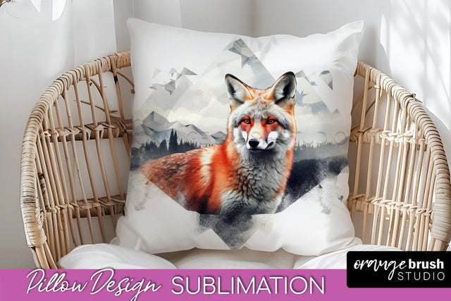 Wild Animals Pillow Cover - Mountain Pillow Sublimation Sublimation OrangeBrushStudio 