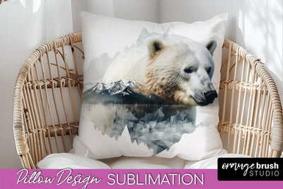 Wild Animals Pillow Cover - Mountain Pillow Sublimation Sublimation OrangeBrushStudio 