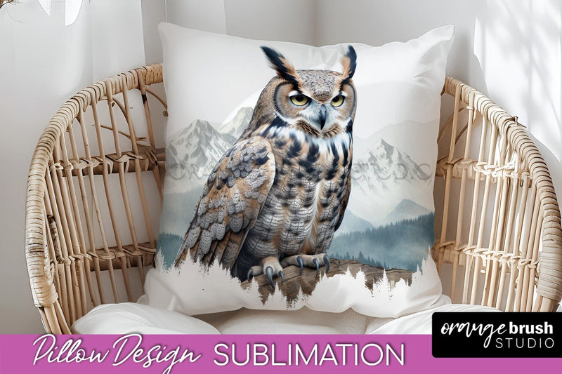 Wild Animals Pillow Cover - Mountain Pillow Sublimation Sublimation OrangeBrushStudio 