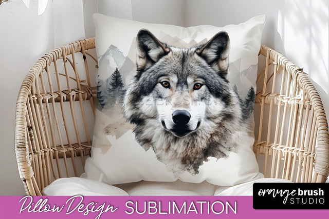 Wild Animals Pillow Cover - Mountain Pillow Sublimation Sublimation OrangeBrushStudio 