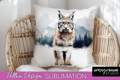 Wild Animals Pillow Cover - Mountain Pillow Sublimation Sublimation OrangeBrushStudio 