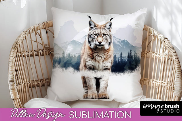Wild Animals Pillow Cover - Mountain Pillow Sublimation Sublimation OrangeBrushStudio 