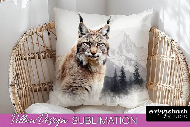 Wild Animals Pillow Cover - Mountain Pillow Sublimation Sublimation OrangeBrushStudio 