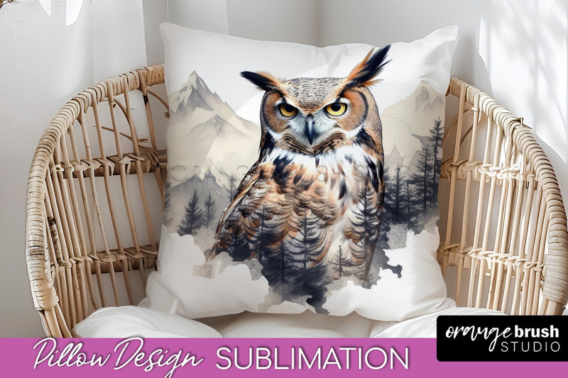 Wild Animals Pillow Cover - Mountain Pillow Sublimation Sublimation OrangeBrushStudio 