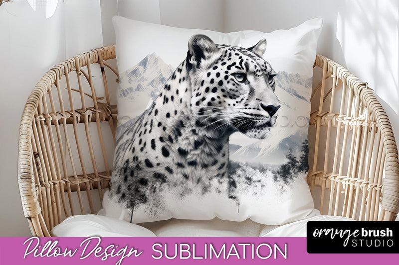 Wild Animals Pillow Cover - Mountain Pillow Sublimation Sublimation OrangeBrushStudio 
