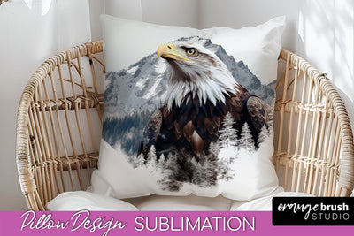 Wild Animals Pillow Cover - Mountain Pillow Sublimation Sublimation OrangeBrushStudio 
