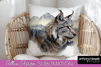 Wild Animals Pillow Cover - Mountain Pillow Sublimation Sublimation OrangeBrushStudio 