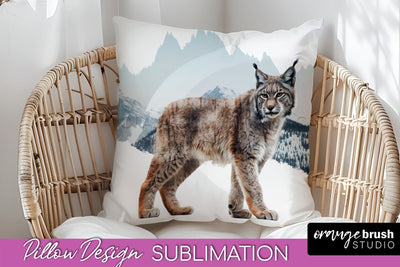 Wild Animals Pillow Cover - Mountain Pillow Sublimation Sublimation OrangeBrushStudio 