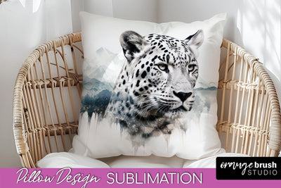 Wild Animals Pillow Cover - Mountain Pillow Sublimation Sublimation OrangeBrushStudio 