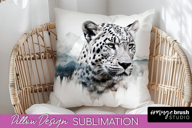 Wild Animals Pillow Cover - Mountain Pillow Sublimation Sublimation OrangeBrushStudio 