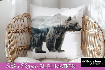 Wild Animals Pillow Cover - Mountain Pillow Sublimation Sublimation OrangeBrushStudio 