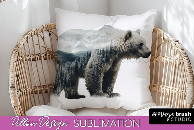 Wild Animals Pillow Cover - Mountain Pillow Sublimation Sublimation OrangeBrushStudio 