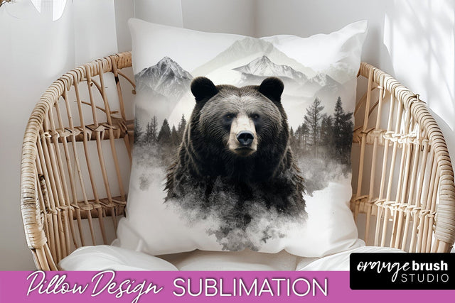 Wild Animals Pillow Cover - Mountain Pillow Sublimation Sublimation OrangeBrushStudio 