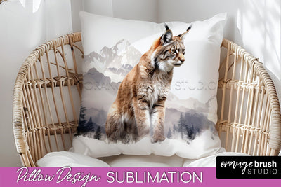 Wild Animals Pillow Cover - Mountain Pillow Sublimation Sublimation OrangeBrushStudio 