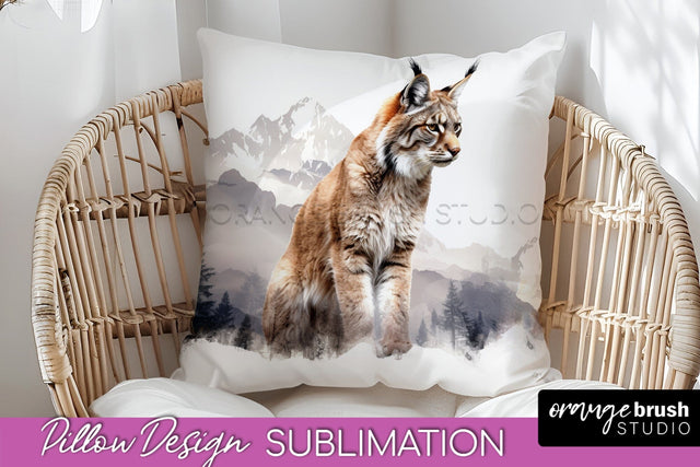 Wild Animals Pillow Cover - Mountain Pillow Sublimation Sublimation OrangeBrushStudio 