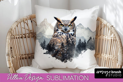 Wild Animals Pillow Cover - Mountain Pillow Sublimation Sublimation OrangeBrushStudio 