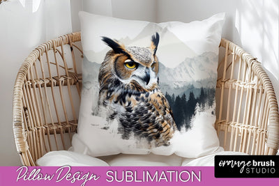 Wild Animals Pillow Cover - Mountain Pillow Sublimation Sublimation OrangeBrushStudio 