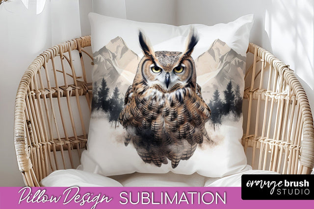 Wild Animals Pillow Cover - Mountain Pillow Sublimation Sublimation OrangeBrushStudio 