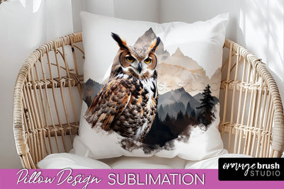Wild Animals Pillow Cover - Mountain Pillow Sublimation Sublimation OrangeBrushStudio 