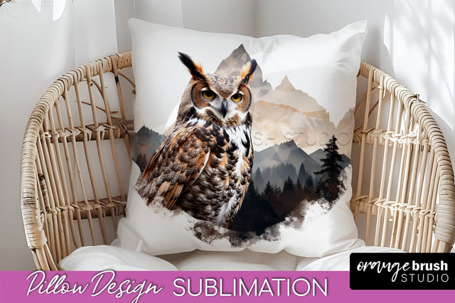 Wild Animals Pillow Cover - Mountain Pillow Sublimation Sublimation OrangeBrushStudio 